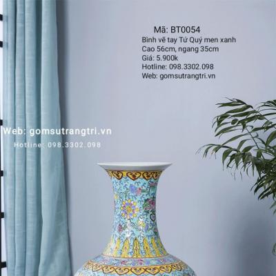 Bình vẽ tay Tứ Quý